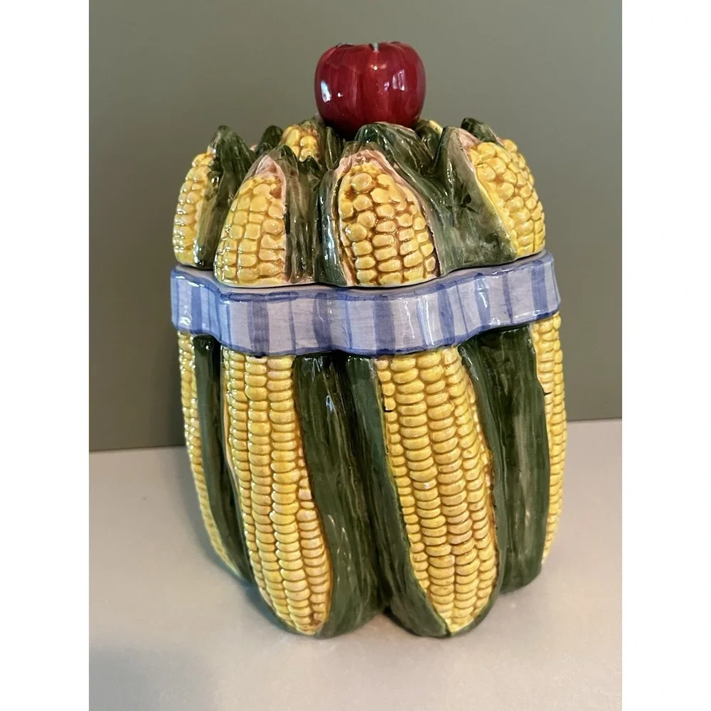 Retired‎ Fitz and Floyd Classics Bouquet Corn w/ Tomato Canister 9